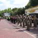 Personel gabungan melaksanakan apel sebelum berangkat patroli skala besar.