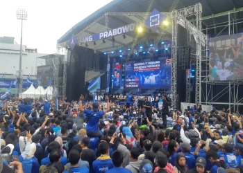 Suasana Stadion Gajayana Kota Malang yang dipadati ribuan masa kampanye akbar Partai Demokrat.