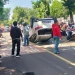 Mobil Honda BRV terguling di Jalan Raya Ahmad Yani Kepanjen usai menabrak mobil Mitsubishi Pajero. Foto: dok. warga
