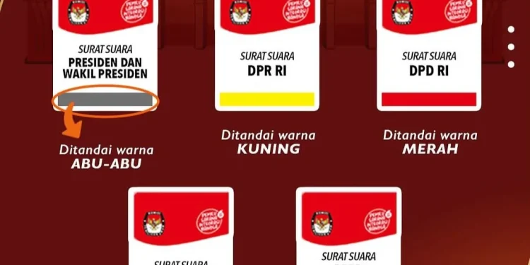 surat suara pada pemilu 2024