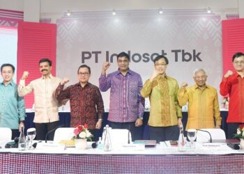 Konferensi pers Indosat mengumumkan capaian pendapatannya selama 2023.