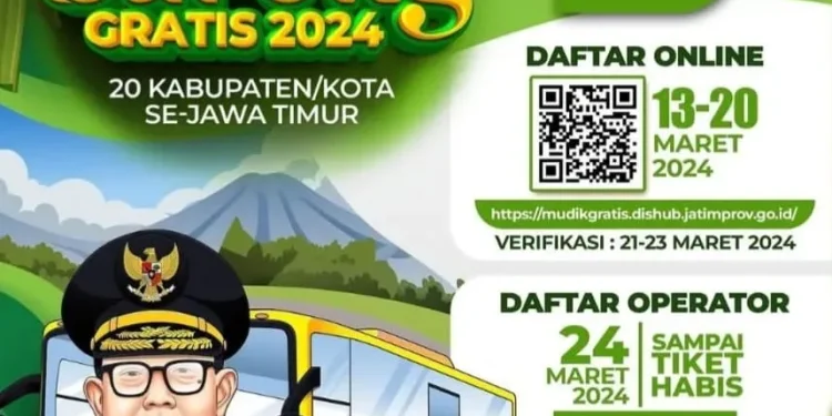 Informasi syarat, cara daftar, dan jadwal pendaftaran mudik gratis Pemprov Jatim 2024/Foto: Instagram @jatimpemprov