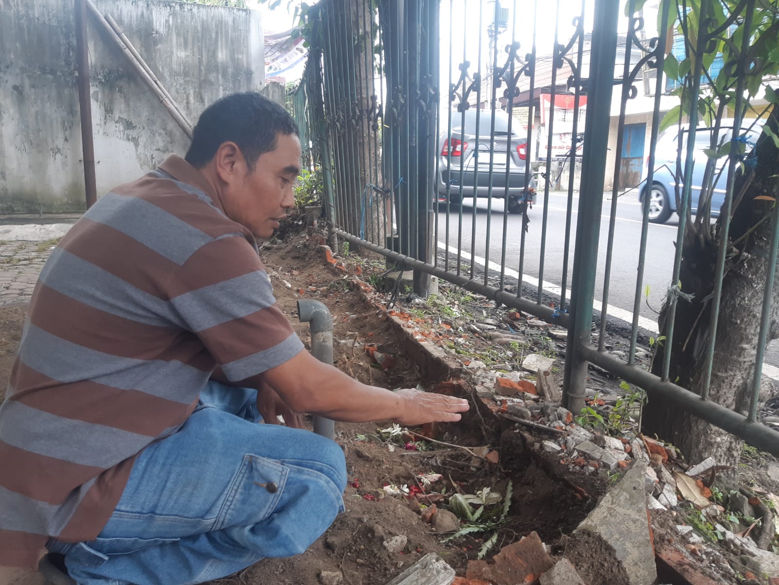 Lokasi penemuan tulang belulang di Galunggung, Kota Malang. (Foto/M Sholeh)