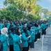 Ilustrasi mahasiswa Unisma saat tengah mengikuti upacara pelepasan KSM-Tematik. Unisma salah satu kampus Islam di Malang. Foto / dok