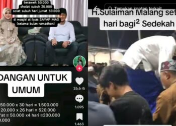 Viral Salat Tarawih dapat uang Rp 50 ribu di Malang ternyata sosok H.Sulaiman sebagai donaturnya /Foto: Tangkapan layar TikTok @arema4