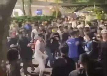 aksi copet di nobar Timnas Indonesia vs Vietnam