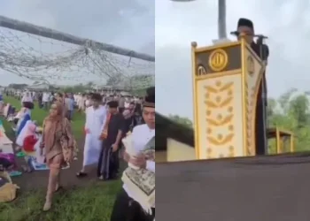 Video viral jemaah tinggalkan khatib saat berkhutbah gara-gara ceramah soal politik /Foto: Kolase tangkapan layar X, @merapi_uncover.