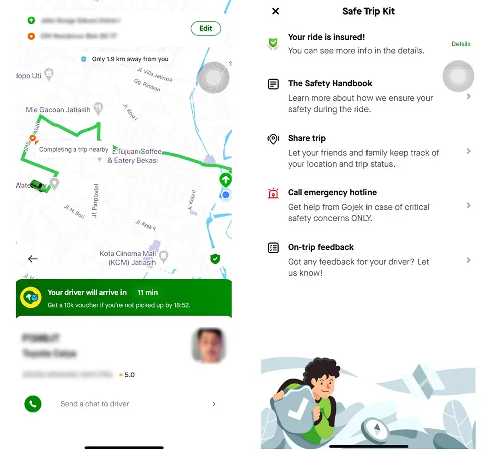 Tombol darurat Gojek