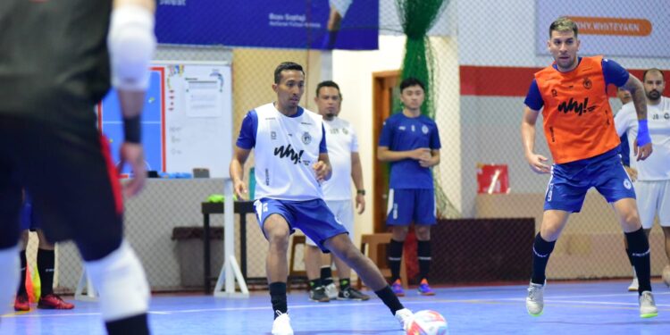 Punggawa Unggul FC menjalani sesi latihan jelang putaran kedua Liga Futsal Profesional Indonesia. (Foto/Unggul FC)