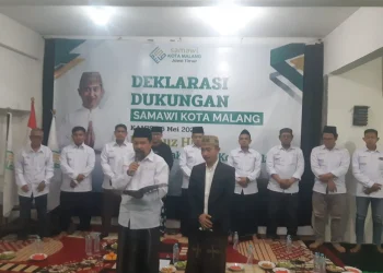 Samawi Kota Malang deklarasikan dukungan untuk Kak Fai (Fairouz Huda) jadi N2. (Foto/M Sholeh)