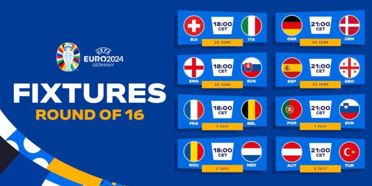 Jadwal lengkap babak 16 besar Euro 2024 yang akan dibuka laga Swiss vs Italia /Foto: dok.UEFA