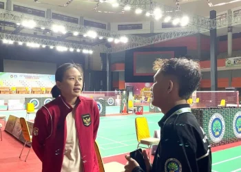 Kesan para atlet Cabor Badminton AUG 2024 yang kagum atmosfer pertandingan di Graha Cakrawala UM/Foto: dok.UM