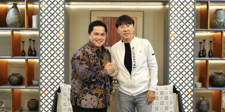 Shin Tae-yong perpanjang kontrak bersama Timnas Indonesia membuat Ketua Umum PSSI, Erick Thohir puas/Foto: dok.PSSI