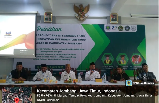 Acara pelatihan pengajaran bahasa Arab oleh tim pengabdian masyarakat UM untuk guru-guru bahasa Arab di Jombang. Foto/dok UM