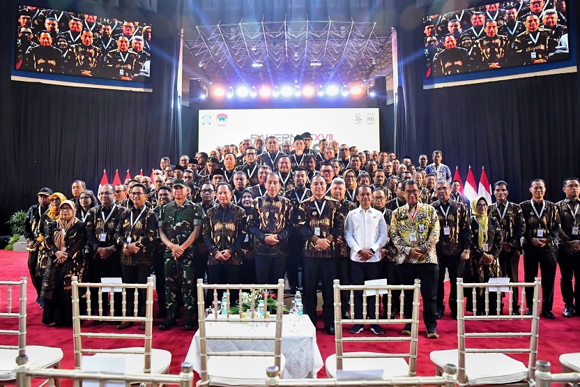 Pj. Wali Kota Malang, Dr. Ir. Wahyu Hidayat, MM, menghadiri Rakernas di Dome BSCC Balikpapan. Foto/dok Pemkot Malang