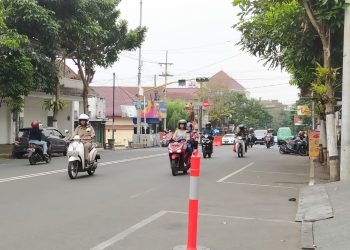 Ilustrasi trotoar di ruas jalan protokol Panglima Sudirman Kota Batu yang akan disulap Glow in The Dark. Foto: Azmy