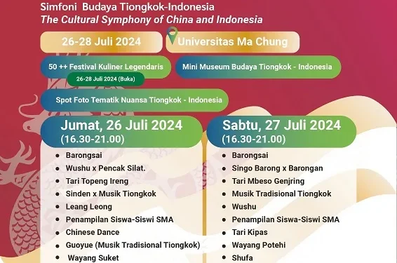 Poster Festival Kampung Pecinan 2024 di Universitas Ma Chung Malang. (Foto/dok.)