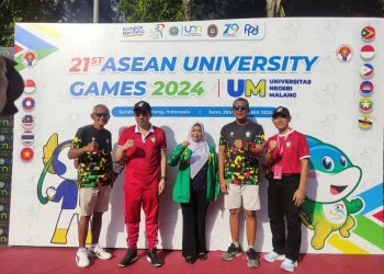 Rektor UM, Prof. Haryono dalam pembukaan AUG di kampus UM. (Foto/M Sholeh)
