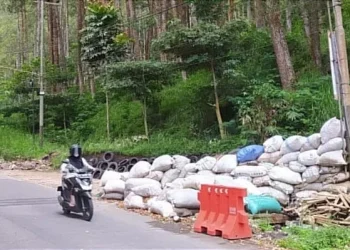 Jalur maut Klemuk, Kota Batu yang ada di bahu kiri jalan. Kini, jalur serupa diusulkan untuk dibangun di sisi bahu kanan jalan. Foto: Azmy