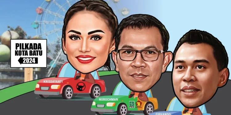Ilustrasi tiga poros politik Pilkada Kota Batu. Ilustrator/Asmoro