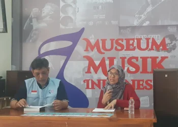 Ketua Museum Musik Indonesia (MMI), Ratna Sakti Wulandari dalam konferensi pers jelang Nusantara Bernyanyi 2. (Foto/M Sholeh)