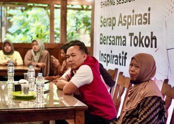 Pengurus DPP PSI, Ali Muthohirin saat berdiskusi dengan Yayasan Waroeng Inklusi. (Foto/dok.)