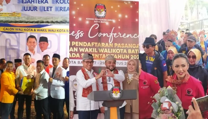 Kolase bakal calon Wali Kota dan Wakil Wali Kota Batu di Pilkada 2024./Foto: Tugumalang.id/M.Ulul Azmy.