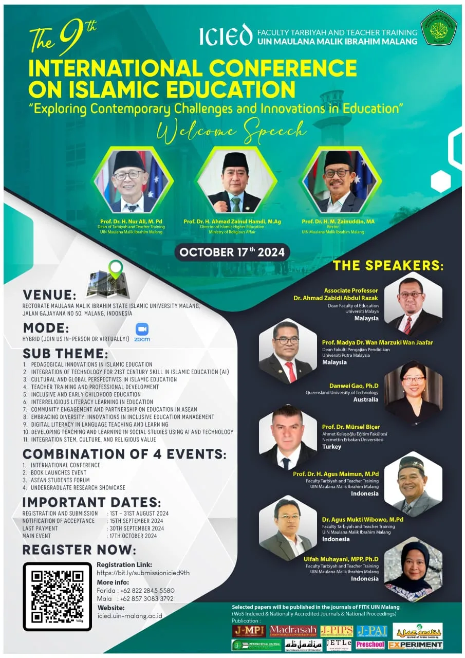 Flyer ICIED ke-9 FITK UIN Malang./Foto: dok. UIN Malang.