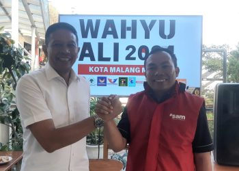 Wahyu Hidayat dan Ali Muthohirin yang mendapat dukungan 13 parpol di Pilkada Kota Malang. (Foto/M Sholeh)
