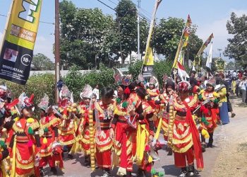 Kemeriahan Festival Lesbumi NU Kota Malang di wilayah Genting, Merjosari, Lowokwaru, Kota Malang. (Foto/M Sholeh)