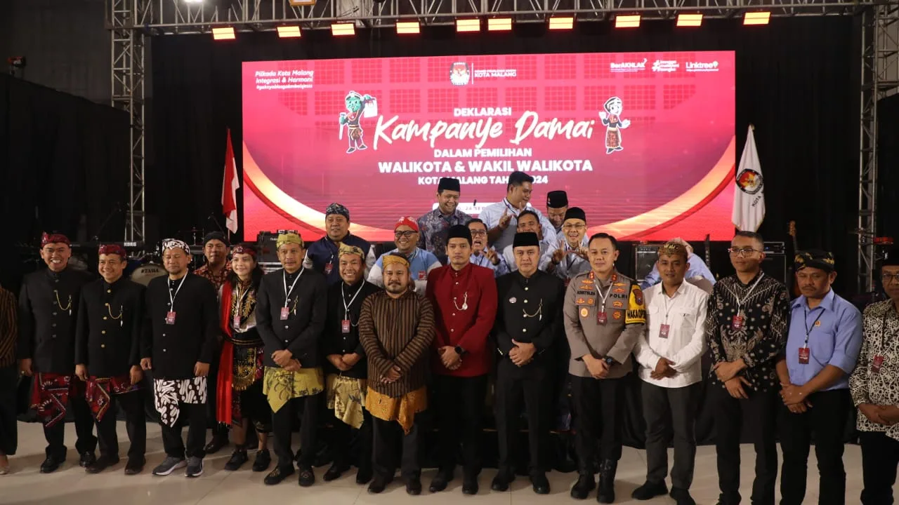Pj Wali Kota Malang, Iwan Kurniawan berikan pesan agar Pemilu 2024 berlangsung damai dan kondusif. (Foto/dok. Prokopim Setda Kota Malang)