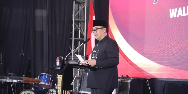 Pj Wali Kota Malang, Iwan Kurniawan berikan pesan agar Pemilu 2024 berlangsung damai dan kondusif. (Foto/dok. Prokopim Setda Kota Malang)