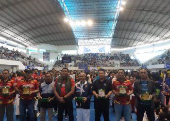 Wakil Ketua Umum Pengurus Taekwondo Indonesia Provinsi Jawa Timur, Hendra Prastiyawan membuka Kejurprov Jatim 2024 di Kota Malang. (Foto/M Sholeh)