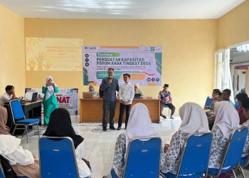 Anak-anak Desa Wonorejo yang tergabung dalam Laskar Anak menerima penguatan kapasitas. Foto: Lakpesdam PCNU Kabupaten Malang
