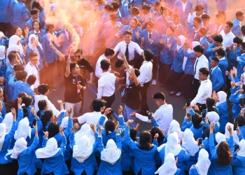Penutupan kegiatan PKKMB ITN Malang yang diselenggarakan di Kampus 1 pada Kamis (5/9/2024), berlangsung meriah. /Foto: dok.ITN Malang