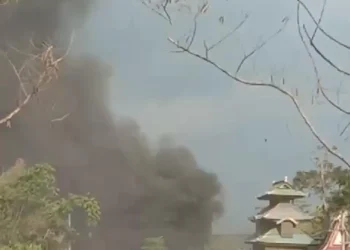 Tangkapan layar video amatir warga kebakaran di Jatim Park 3. Foto: Tangkapan Layar