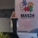 Aktivis MAS24, Dr Amelia Aziz Daeng, M.Psi membacakan naskah Resolusi MAS24 (Yona A)