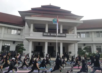 Animo ratusan peserta event Pound With View di Balai Kota Malang. (Foto/M Sholeh)