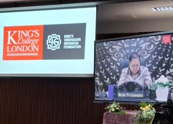 Menko Perekonomian, Airlangga Hartarto hadiri inaugurasi mahasiswa King's College London di KEK Singhasari. Foto: Aisyah Nawangsari Putri