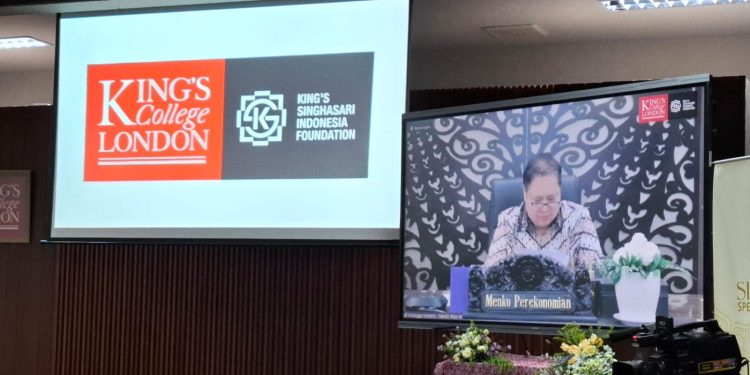Menko Perekonomian, Airlangga Hartarto hadiri inaugurasi mahasiswa King's College London di KEK Singhasari. Foto: Aisyah Nawangsari Putri