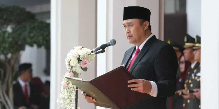 Pj Wali Kota Malang, Iwan Kurniawan, mengajak pemuda Kota Malang membangun bangsa. (Foto/dok. Prokopim Setda Kota Malang)