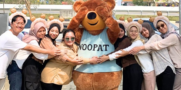 Woopat, Maskot Beruang Lucu di Rest Area KM 84B di Tol Pandaan-Malang. Foto/dok