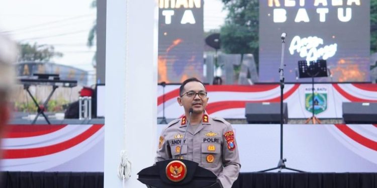 Kapolres Batu AKBP Andi Yudha Pranata mengimbau anggotanya menjaga netralitas selama masa Pilkada 2024. Foto: Azmy