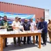 Pj Wali Kota Batu SAries Agung Paewai turut melepas ekspor perdana produk kotak ikan dari Kota Batu ke Meksiko. Foto: Prokopim KWB