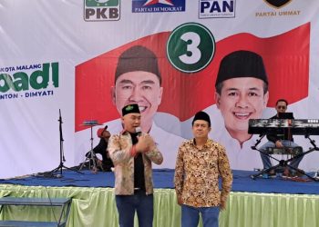 Calon Wali Kota dan Wakil Wali Kota Malang Abah Anton-Dimyati Ayatulloh sampaikan komitmen bangun Kota Malang pakai CSR. (Foto/M Sholeh)