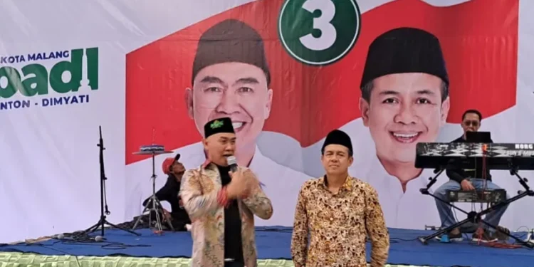 Calon Wali Kota dan Wakil Wali Kota Malang Abah Anton-Dimyati Ayatulloh sampaikan komitmen bangun Kota Malang pakai CSR. (Foto/M Sholeh)
