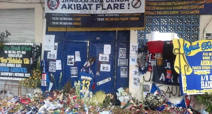 Dua tahun Tragedi Kanjuruhan, noda hitam dalam sejarah sepak bola Indonesia. /Foto: Tugumalang.id/Bagus Rachmad Saputra