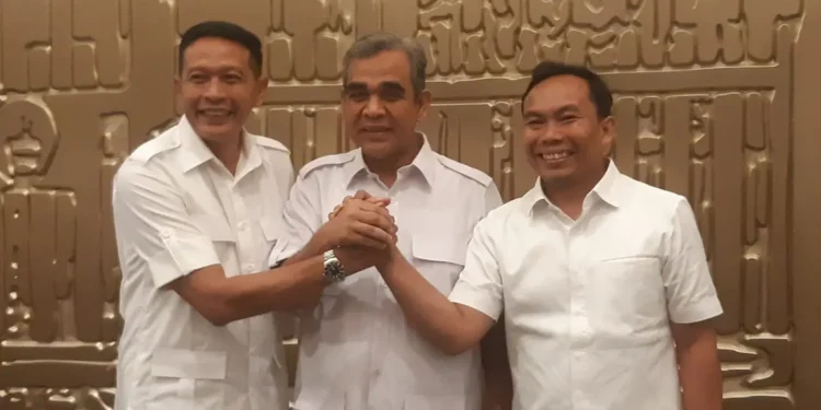 Sekjen DPP Partai Gerindra, Ahmad Muzani didampingi Wahyu-Ali melakukan kunjungan di Kota Malang. (Foto/M Sholeh)