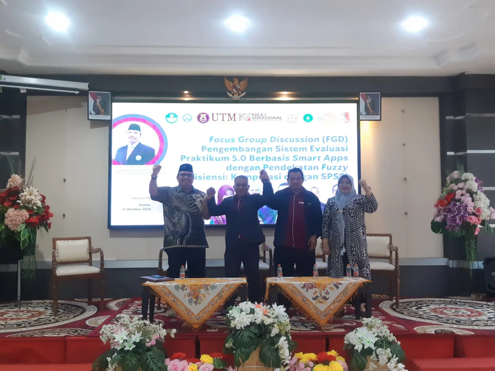 Sekretaris LPPM UM, Dr Hary Suswanto memaparkan materinya tentang Pengembangan Sistem Evaluasi Praktikum 5.0. (Foto/M Sholeh)