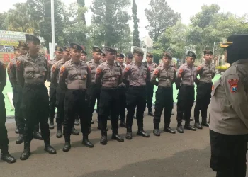 Polres Batu turut dibantu personil dalmas Polda Jatim amankan Pilkada Kota Batu 2024. Foto: Polres Batu